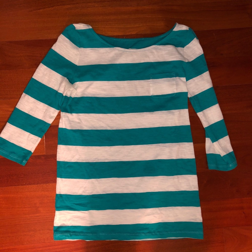 HM Blue and White striped half sleeve shirt